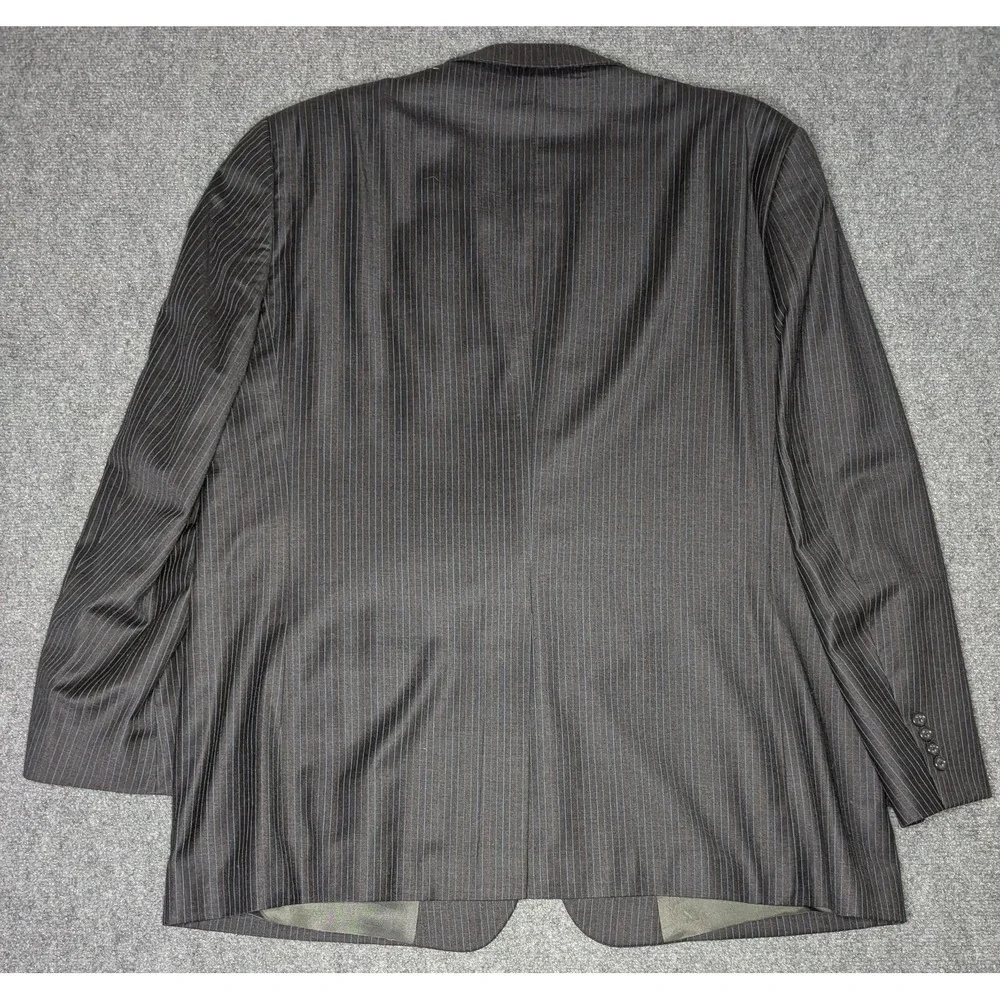 Joseph & Feiss International Mens Size 50 Long Blazer Gray Stripe‎ 2 Button